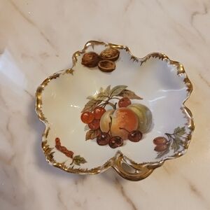Limoges Nut Dish, Vintage 1970s Porcelain By Orlibe, Rare Decor Accent